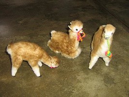 3 Alpacas, alpaca fur soft toys, handcrafted  - £65.18 GBP