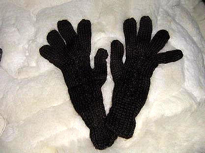 Black alpaca wool gloves,very soft mittens  - $16.00