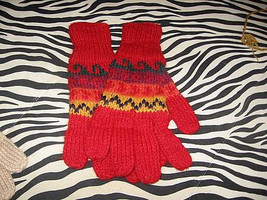 Red mittens made of Alpacawool, winter gloves  - €16,62 EUR