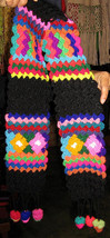 Ethnic peruvian wool knitted kid scarf,pure Alpacawool  - $26.00