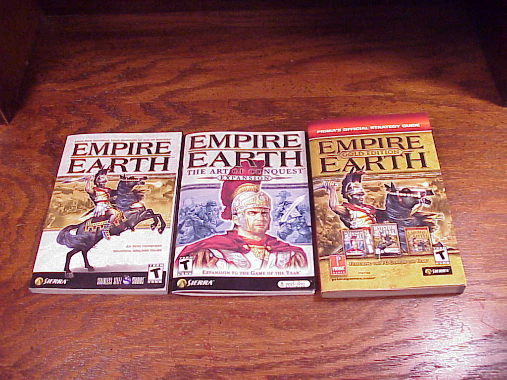 Lot of 3 Empire Earth Small Manuals and Guide Book, The Art of Conquest - $11.95