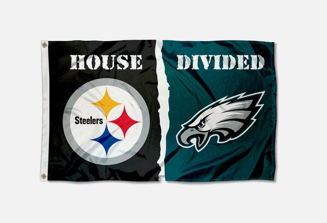 Pittsburgh Steelers vs. Philadelphia Eagles House Divided Flag 3x5ft - $25.00