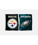 Pittsburgh Steelers vs. Philadelphia Eagles House Divided Flag 3x5ft - $34.04 CAD