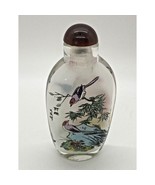 Antique Chinese Snuff Bottle - Reverse Glass Painted Birds in Flowering ... - £47.92 GBP