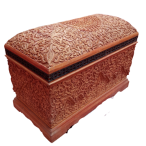 Moroccan Hand Carved Wood Trunk at Heritage Handmade, Wooden storage, Chest - £1,574.03 GBP