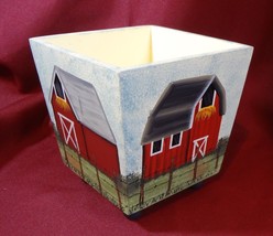 Hand Painted Wooden Barn Planter Signed One of a Kind  - $1.99