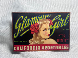 Vtg Glamour GIrl Brand California Vegetables OriginalProduce Crate Label... - $29.95
