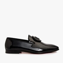 The Pombe Black Patent Leather Dress Slip-on Loafer Men Shoe image 6
