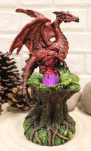 Ebros Red Volcano Dragon Mother Guarding LED Translucent Egg Night Light Statue - £19.29 GBP