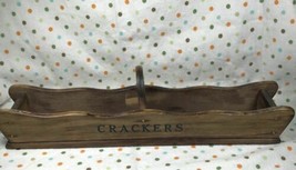 Vintage Wood Cracker Holder Caddy Two Sided Cracker tray with Holder - 1... - £7.96 GBP