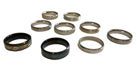 Costume Estate Jewelry 9 Piece Large Men&#39;s Ring Bands Sizes Between 8-12 - £14.49 GBP