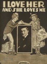 I Love Her and She Loves Me Sheet Music 1918 Harry Rose &amp; Jack Glogau - £9.38 GBP