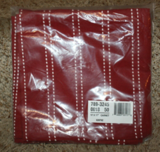  Naplkins Set of 4 Garnet Red White Stitching 17&quot; X 17&quot; JCP Home Collection NEW - £7.11 GBP