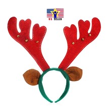 Deer Reindeer Rudolph Bell horn Christmas Ear Jingle bell Headband Hair band - £4.70 GBP