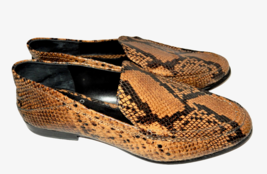 Vince Camuto Jendeya Women&#39;s 7.5 Leather Loafer Snake Reptile Print Slip-On - £25.65 GBP