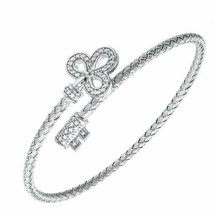 Charles Garnier Paris &quot;Secret&quot; Sterling Silver &amp; Rhodium Cuff Bracelet - £223.97 GBP