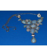Jewelry-SKU#x143/Necklace Designer Statement Turquoise Blue w/Crystals - $32.40