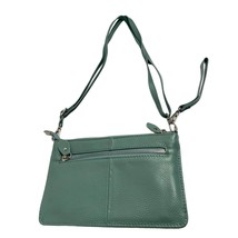 Befen Womens Green Double Strap Crossbody Purse handbag 9x6 Pebbled Leather - £14.80 GBP