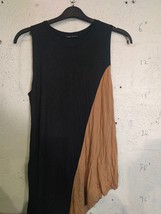 Ladies Select Size 14 Viscose Black/Brown Sleeveless Dress - £10.55 GBP