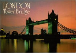 Postcard England London Sunset Tower Bridge #CC4 6.75x4.5 Inches - £3.88 GBP