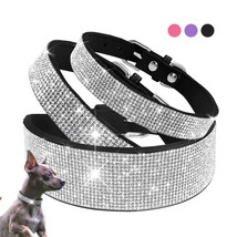 Bling Rhinestone Leather Pet Collar &amp; Leash Set for Small-Medium Dogs &amp; Cats - £18.54 GBP