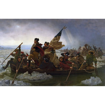 Vintage American History Painting of General George Washington Crossing ... - $38.81