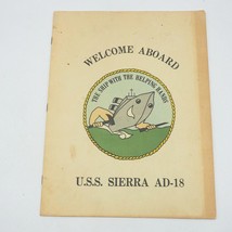 Vintage US Blu Navy AD-18 U.S.S.Sierra Navale Destroyer Welcome Aboard 1... - $70.27