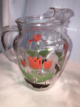 Glass Tulip Ice Lip Pitcher Mint 1950&#39;s 9 in - $19.99