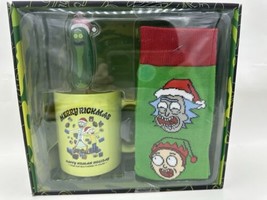 Rick and Morty Gift Set Ceramic Mug, Crew Socks &amp; Pickle Door Hanger, Ch... - $19.97