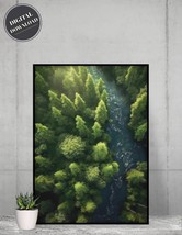 PRINTABLE wall art, Aerial view of Boreal forest I Portrait | Digital Do... - £2.74 GBP