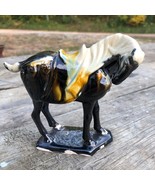 TANG Tri-Colored Brown Gold Blue Horse Full Riding Gear Sancai Glaze Bow... - £15.54 GBP