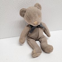 Edelman Leather Brown Gray Teddy Bear Sitting Plush Stuffed Animal Weighted - $54.35