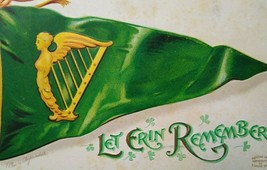 St Patricks Day Postcard Erin Remember Flag Ellen Clapsaddle Vintage Nashua NH - $17.34