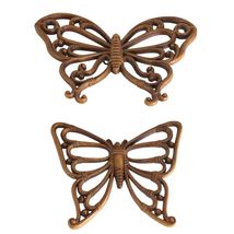Vintage 1970s Homco Faux Wood Butterfly Wall Art Decor, 1978, 2 Butterfl... - $16.00