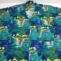 Pineapple Connection Men&#39;s Hawaiian Button up Aloha Shirt Big and Tall 3XT - £31.96 GBP