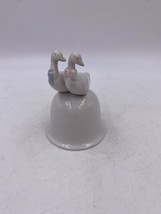 Vintage Male and Female Couple Ducks White Porcelain Bell - $9.50