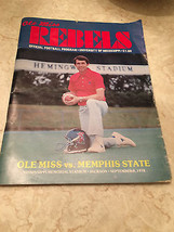 Ole Miss Rebels football program 1978 official vs Memphis State Mississippi 9/9 - £27.12 GBP