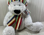 Russ Berrie Bernard the Polar Bear Rikey Austin plush teddy striped hat ... - $9.89