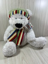 Russ Berrie Bernard the Polar Bear Rikey Austin plush teddy striped hat ... - £7.75 GBP