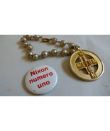 VTG LOT OF 2  BUTTON PIN &amp; BRACELET CROSS NIXON POLITICAL PRESIDENTIAL C... - £30.50 GBP