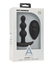 A Play Beaded Rechargeable Silicone Anal Plug w/Remote - Black - $71.74