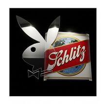 Schlitz Light Beer Advertising Metal  Sign 8x12in Vintage Playboy Man Ca... - $24.74