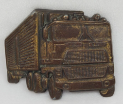 Vintage Semi Truck Shape Belt Buckle Truck Brass Trucker Clothing Access... - £15.47 GBP