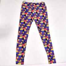 LuLaRoe Legging Printed Tall &amp; Curvy Multi Color Blue Yellow Red - $12.41