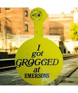 Vtg I Got Grogged At Emersons Restaurant Advertising Fold Over Badge Button - $178.59 MXN