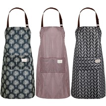 SATINIOR 3 Pieces Women Waterproof Apron with Pockets Adjustable Cooking Aprons  - £23.49 GBP