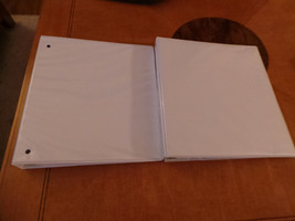 Lot of 2 White 3 ring Binders 11 3/4&quot;  x 10&quot; w Numbered &amp; Alphabetic ins... - $24.00