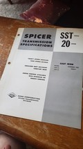 Vintage 80&#39;s Spicer Transmission Specifications SST 20 speed Schematics tri-fold - £18.59 GBP