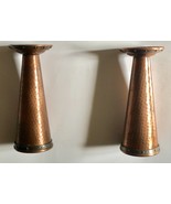 1920s Arts and Crafts Hammered Copper and Brass Pair of Candlesticks 9.5... - $999.95