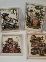 Vintage Small Framed Set of 4 Hummel Prints of Sweet Little Boys and Girls - £18.77 GBP